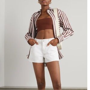 NWT FRAME Le Grand Garçon White Denim Shorts!